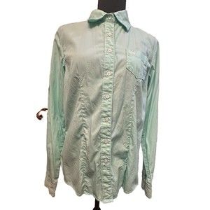 CINCH Western Riding Button Down Long Sleeve Mint Color Shirt Size M